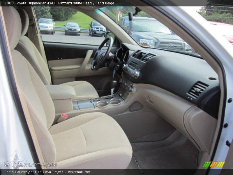 Blizzard White Pearl / Sand Beige 2008 Toyota Highlander 4WD