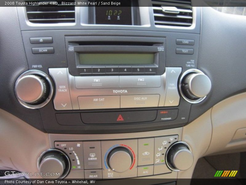 Blizzard White Pearl / Sand Beige 2008 Toyota Highlander 4WD