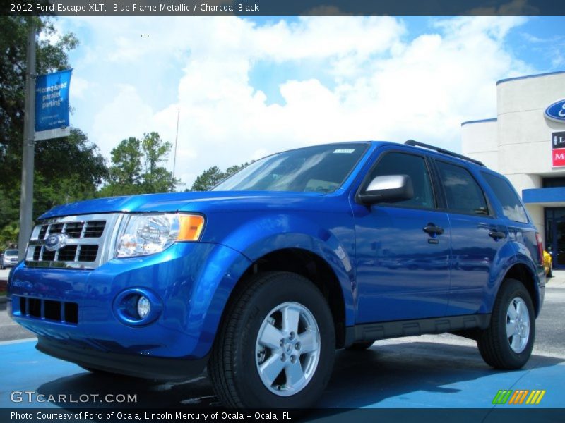 Blue Flame Metallic / Charcoal Black 2012 Ford Escape XLT