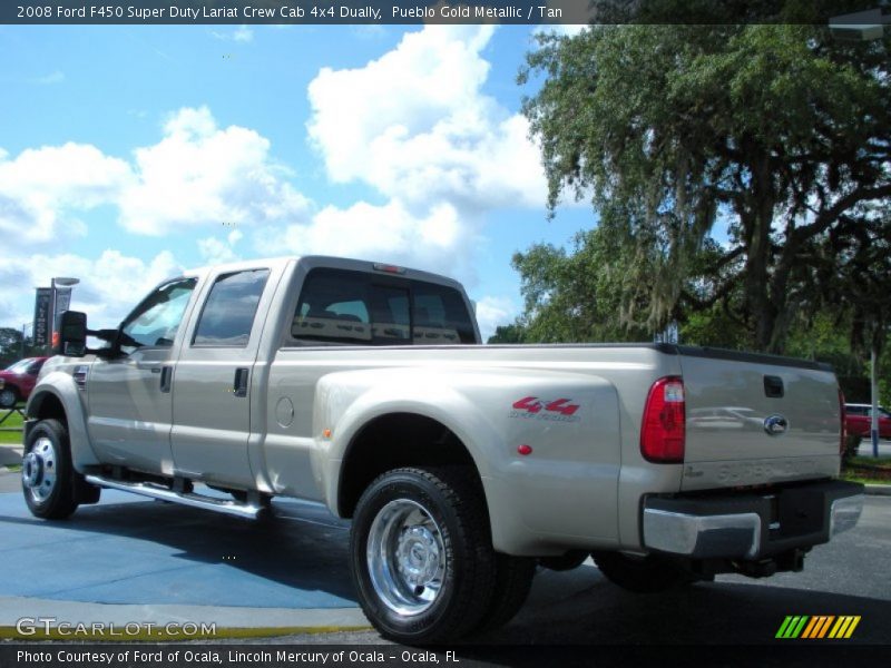 Pueblo Gold Metallic / Tan 2008 Ford F450 Super Duty Lariat Crew Cab 4x4 Dually