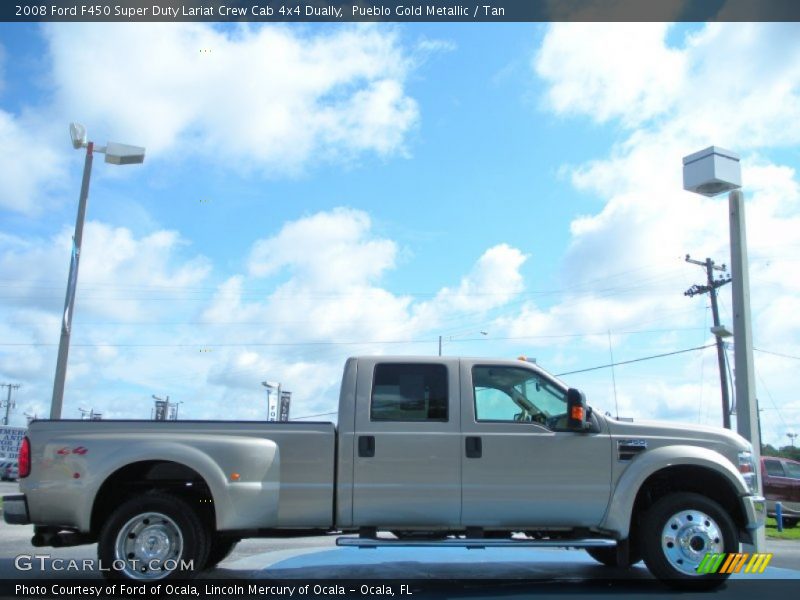 Pueblo Gold Metallic / Tan 2008 Ford F450 Super Duty Lariat Crew Cab 4x4 Dually