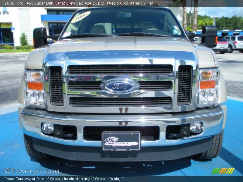 Pueblo Gold Metallic / Tan 2008 Ford F450 Super Duty Lariat Crew Cab 4x4 Dually
