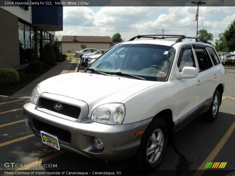 Nordic White / Gray 2004 Hyundai Santa Fe GLS