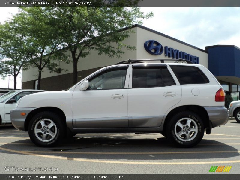 Nordic White / Gray 2004 Hyundai Santa Fe GLS