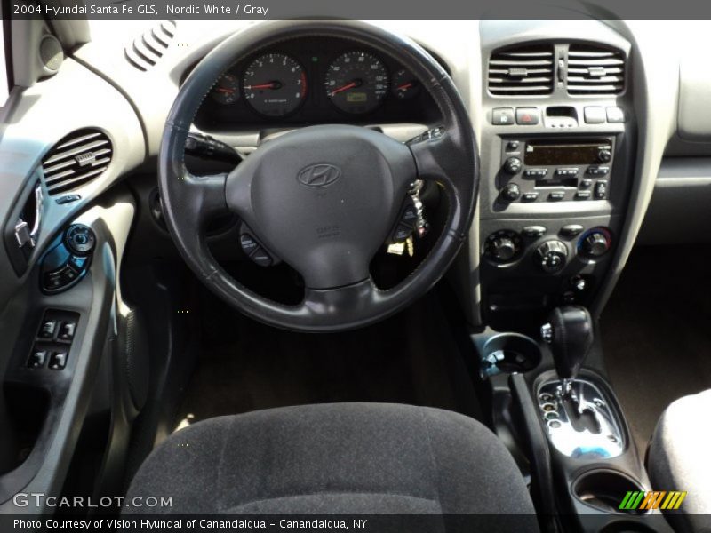 Nordic White / Gray 2004 Hyundai Santa Fe GLS