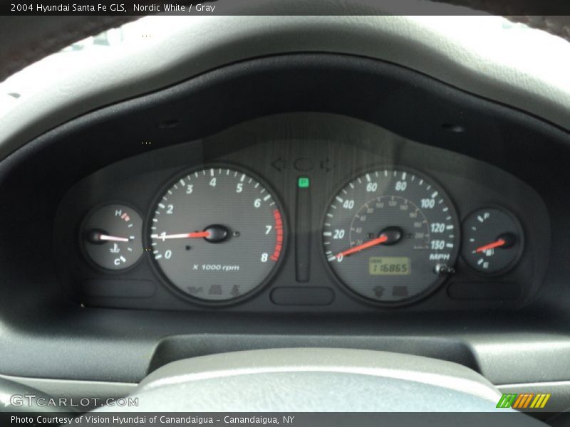 Nordic White / Gray 2004 Hyundai Santa Fe GLS