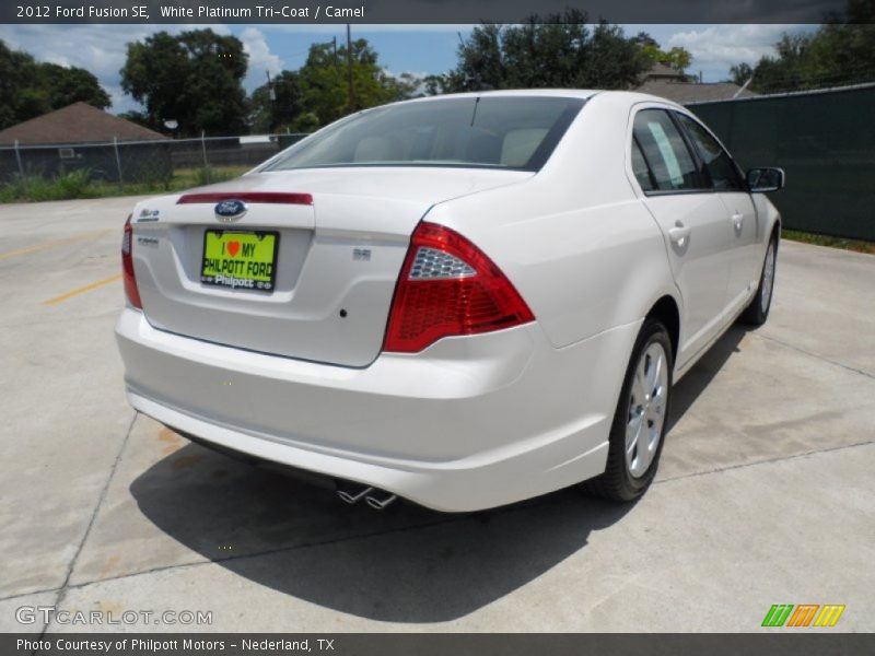 White Platinum Tri-Coat / Camel 2012 Ford Fusion SE