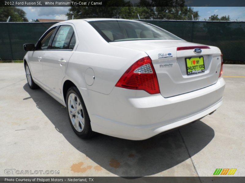 White Platinum Tri-Coat / Camel 2012 Ford Fusion SE