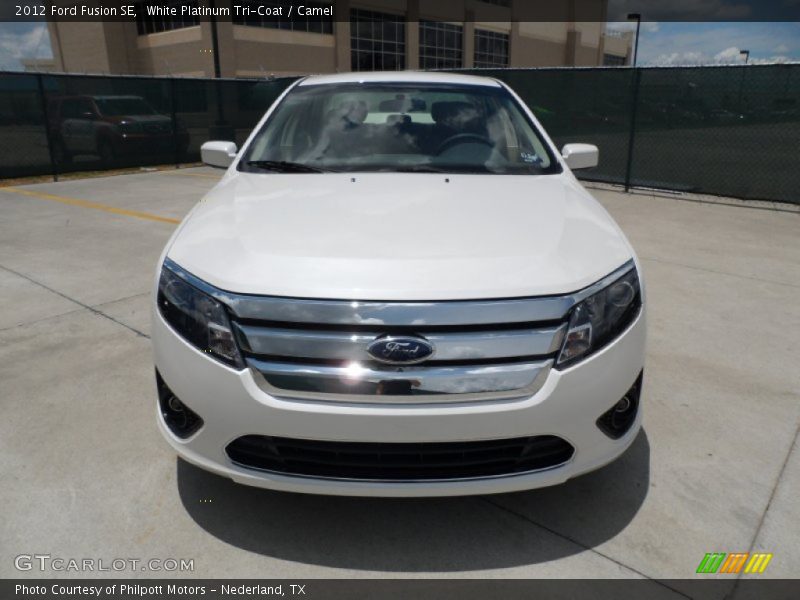 White Platinum Tri-Coat / Camel 2012 Ford Fusion SE