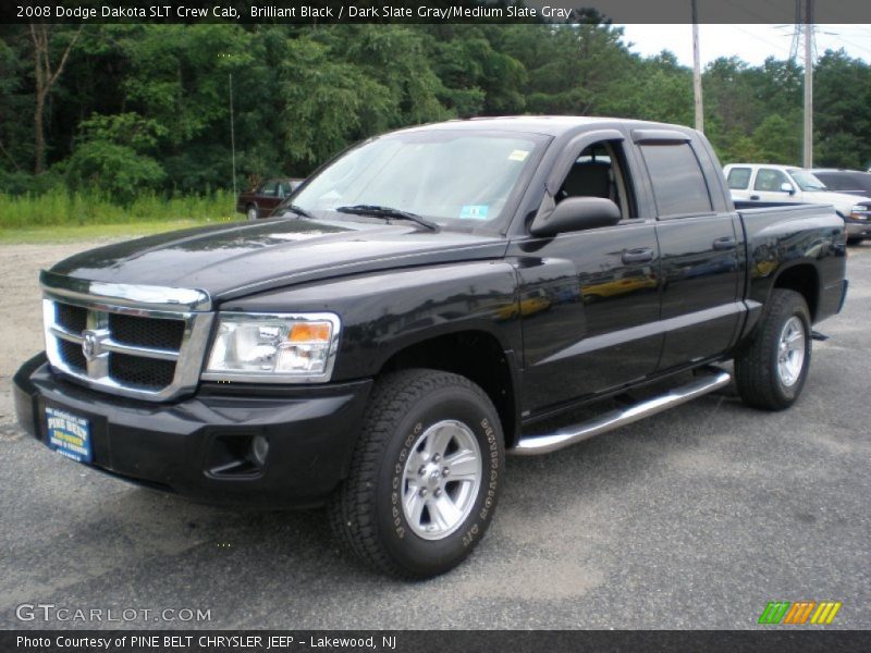 Brilliant Black / Dark Slate Gray/Medium Slate Gray 2008 Dodge Dakota SLT Crew Cab