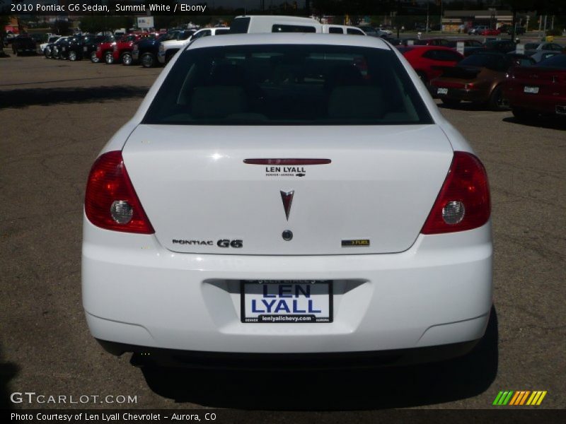 Summit White / Ebony 2010 Pontiac G6 Sedan