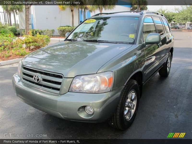 Oasis Green Pearl / Ivory 2005 Toyota Highlander V6