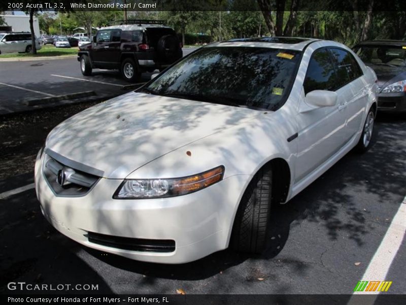 White Diamond Pearl / Camel 2005 Acura TL 3.2