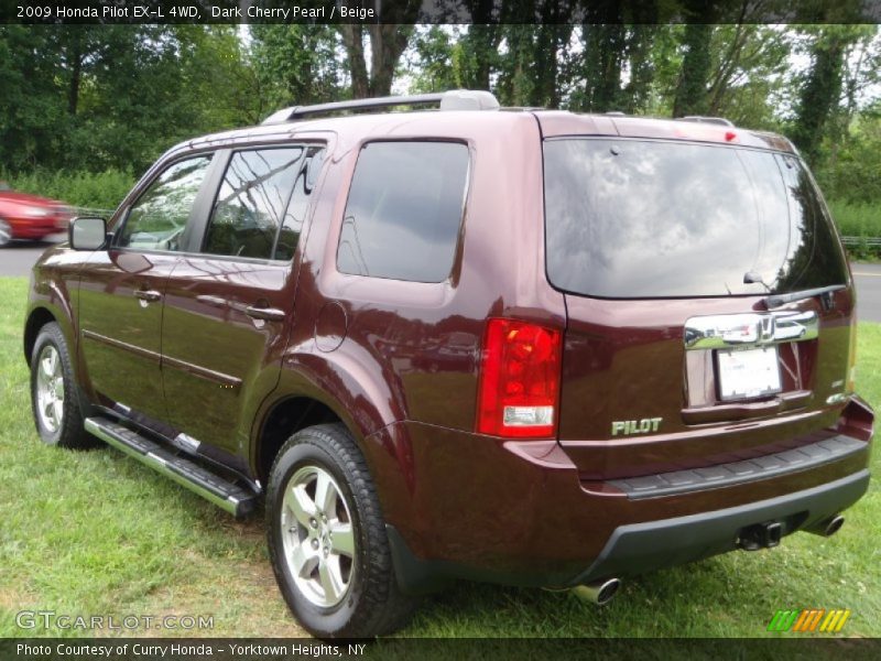 Dark Cherry Pearl / Beige 2009 Honda Pilot EX-L 4WD