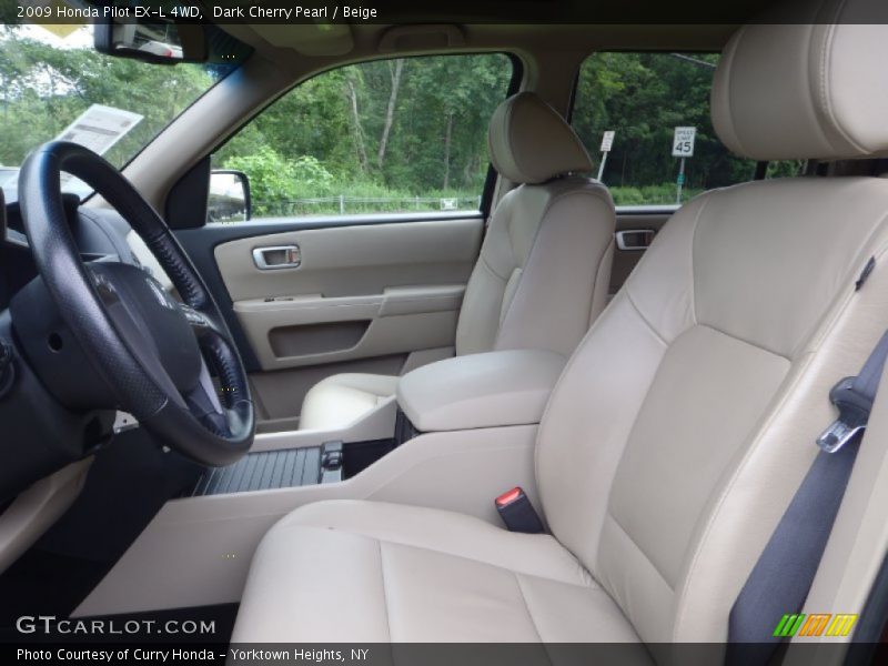 Dark Cherry Pearl / Beige 2009 Honda Pilot EX-L 4WD
