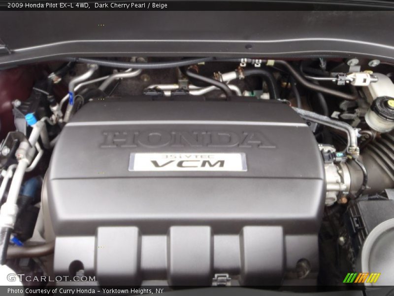 Dark Cherry Pearl / Beige 2009 Honda Pilot EX-L 4WD