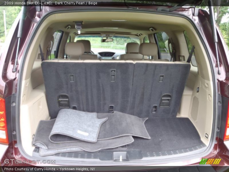 Dark Cherry Pearl / Beige 2009 Honda Pilot EX-L 4WD