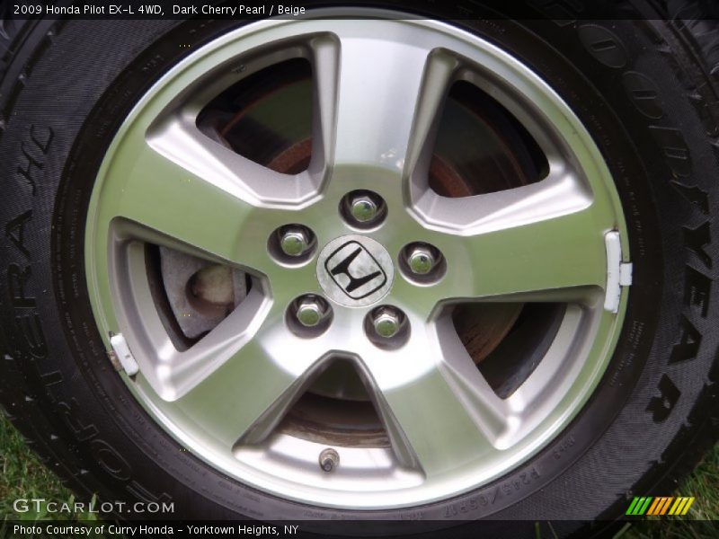 Dark Cherry Pearl / Beige 2009 Honda Pilot EX-L 4WD