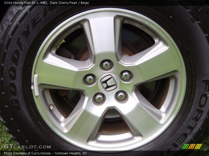 Dark Cherry Pearl / Beige 2009 Honda Pilot EX-L 4WD