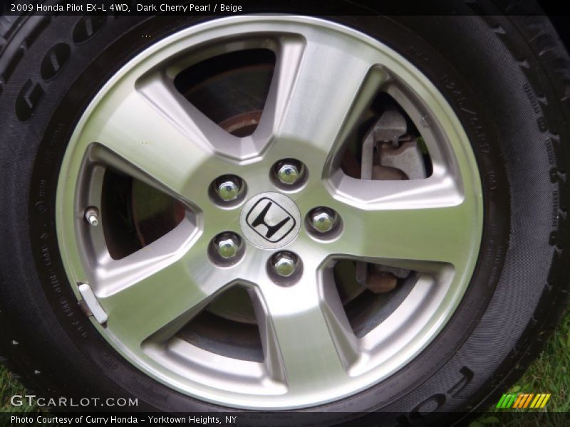 Dark Cherry Pearl / Beige 2009 Honda Pilot EX-L 4WD