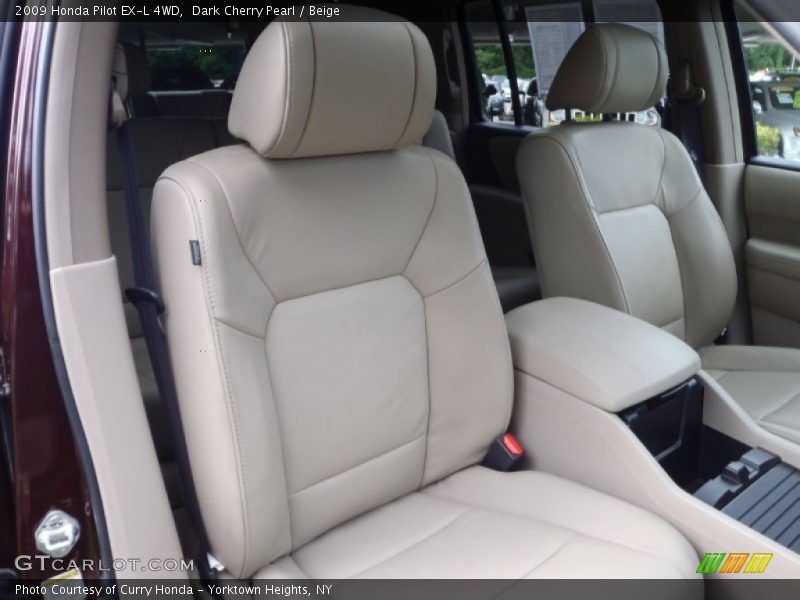 Dark Cherry Pearl / Beige 2009 Honda Pilot EX-L 4WD