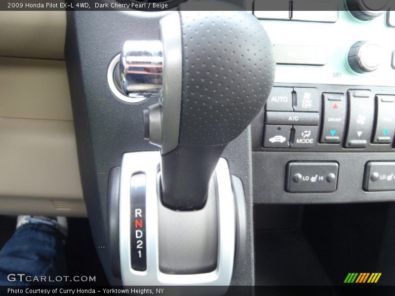 Dark Cherry Pearl / Beige 2009 Honda Pilot EX-L 4WD