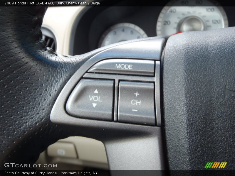 Dark Cherry Pearl / Beige 2009 Honda Pilot EX-L 4WD