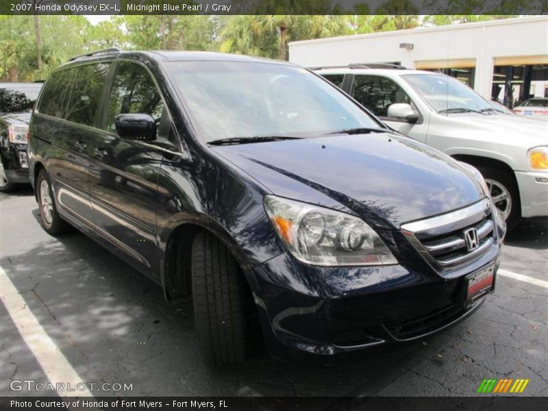 Midnight Blue Pearl / Gray 2007 Honda Odyssey EX-L