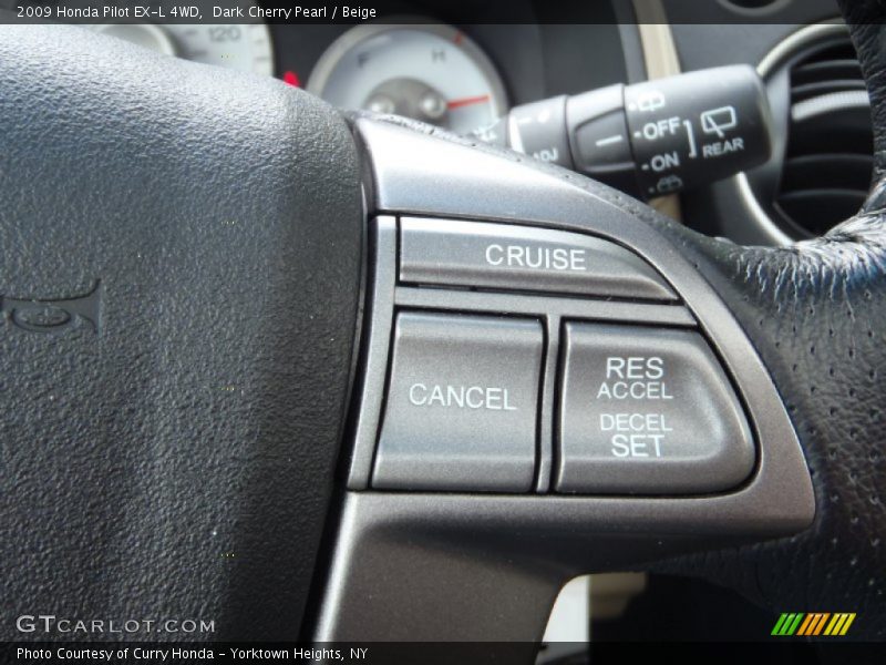 Dark Cherry Pearl / Beige 2009 Honda Pilot EX-L 4WD