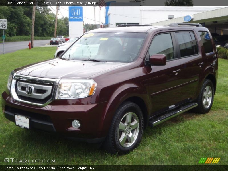Dark Cherry Pearl / Beige 2009 Honda Pilot EX-L 4WD