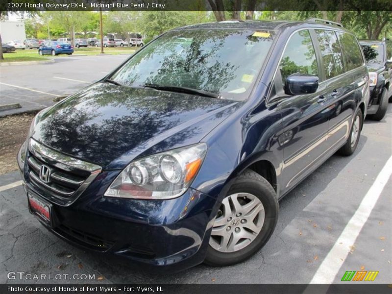 Midnight Blue Pearl / Gray 2007 Honda Odyssey EX-L