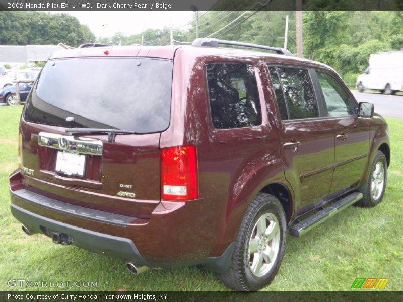 Dark Cherry Pearl / Beige 2009 Honda Pilot EX-L 4WD