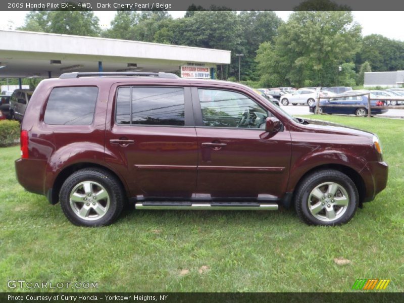 Dark Cherry Pearl / Beige 2009 Honda Pilot EX-L 4WD