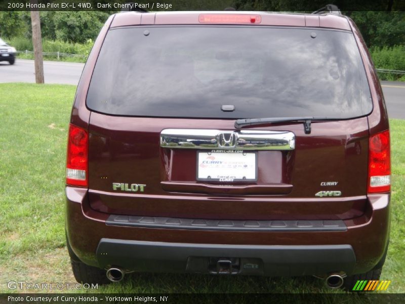 Dark Cherry Pearl / Beige 2009 Honda Pilot EX-L 4WD