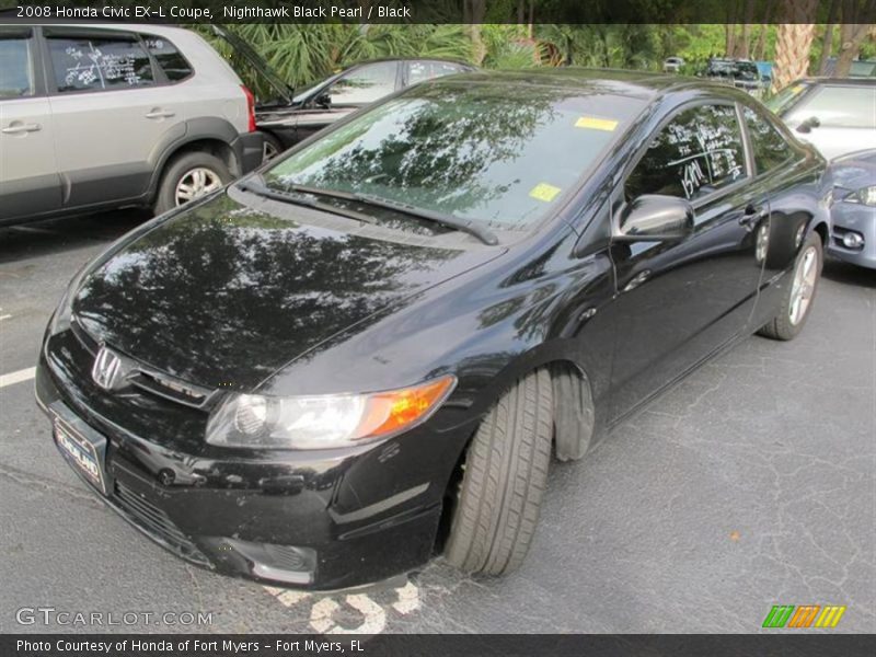 Nighthawk Black Pearl / Black 2008 Honda Civic EX-L Coupe