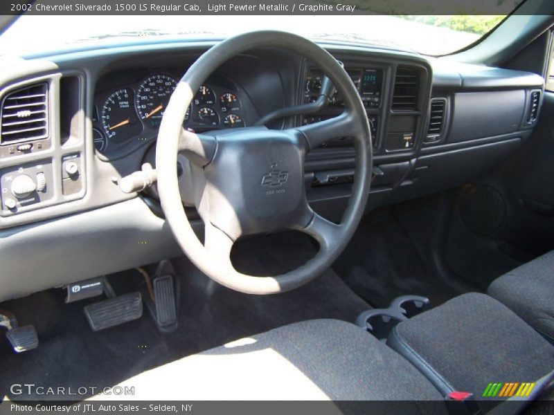 Light Pewter Metallic / Graphite Gray 2002 Chevrolet Silverado 1500 LS Regular Cab