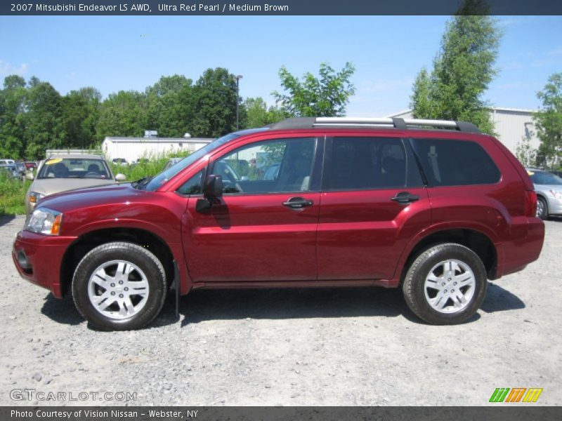 Ultra Red Pearl / Medium Brown 2007 Mitsubishi Endeavor LS AWD