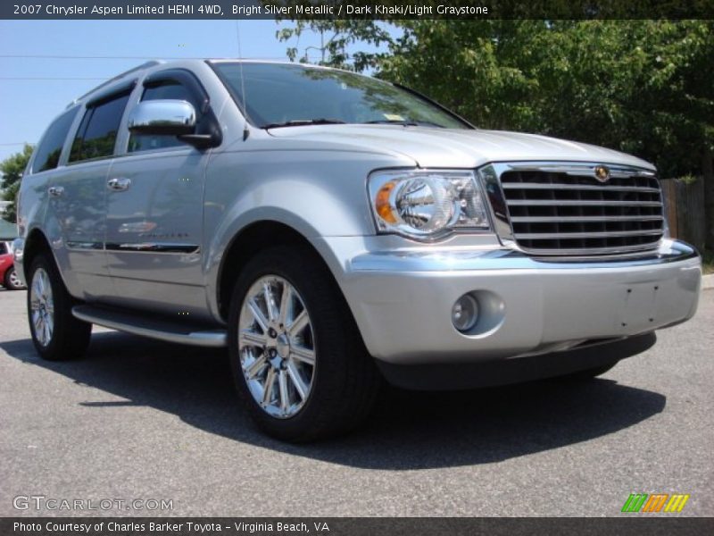 Bright Silver Metallic / Dark Khaki/Light Graystone 2007 Chrysler Aspen Limited HEMI 4WD