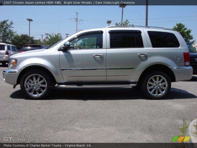 Bright Silver Metallic / Dark Khaki/Light Graystone 2007 Chrysler Aspen Limited HEMI 4WD
