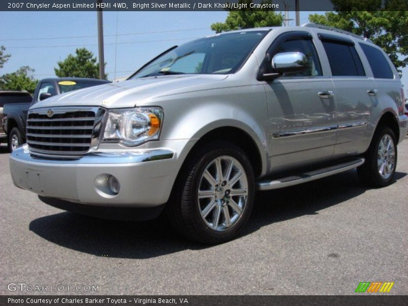 Bright Silver Metallic / Dark Khaki/Light Graystone 2007 Chrysler Aspen Limited HEMI 4WD