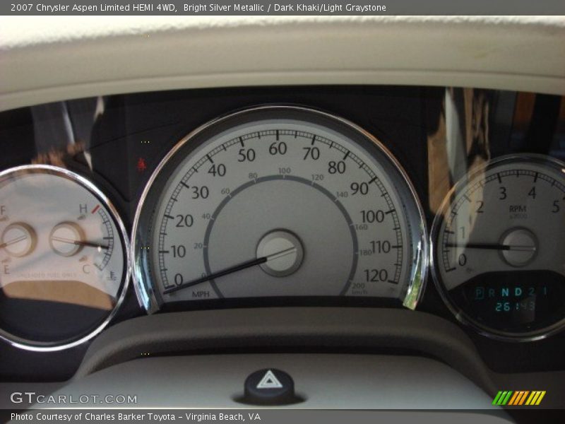 Bright Silver Metallic / Dark Khaki/Light Graystone 2007 Chrysler Aspen Limited HEMI 4WD