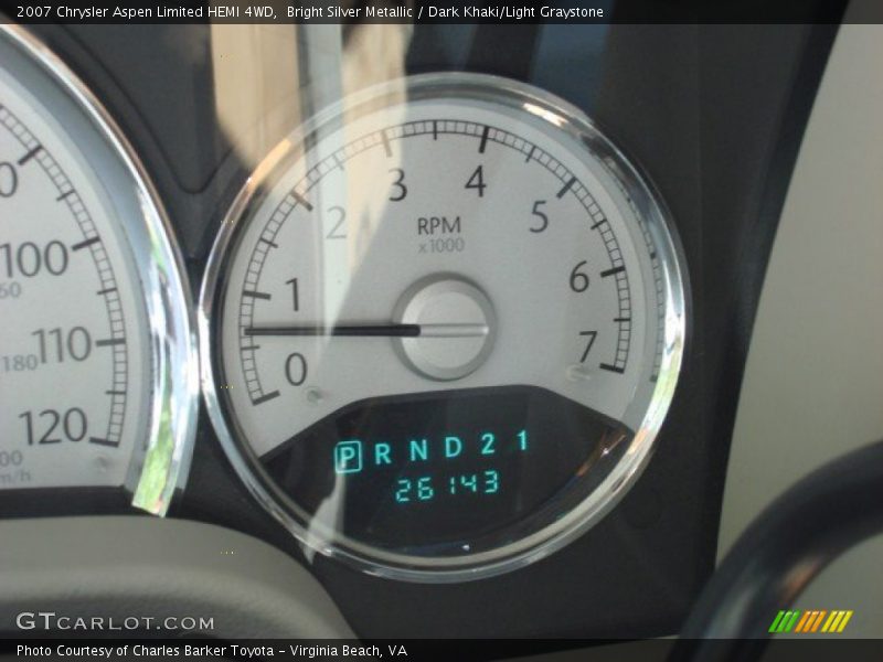 Bright Silver Metallic / Dark Khaki/Light Graystone 2007 Chrysler Aspen Limited HEMI 4WD