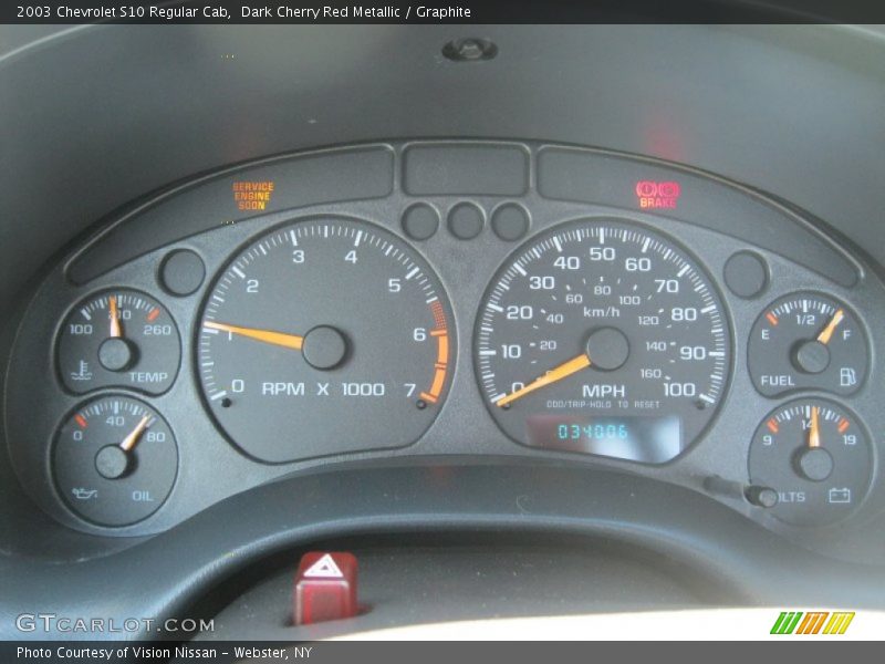 Dark Cherry Red Metallic / Graphite 2003 Chevrolet S10 Regular Cab