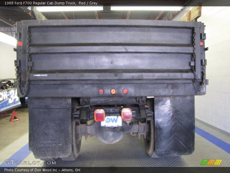 Red / Grey 1988 Ford F700 Regular Cab Dump Truck
