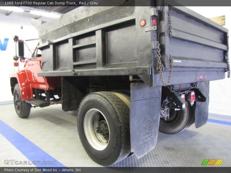 Red / Grey 1988 Ford F700 Regular Cab Dump Truck