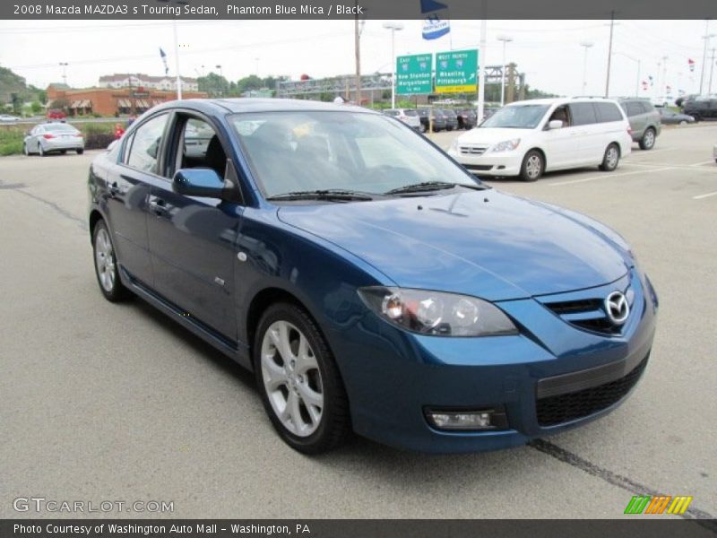 Phantom Blue Mica / Black 2008 Mazda MAZDA3 s Touring Sedan