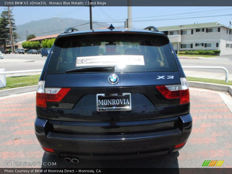 Monaco Blue Metallic / Sand Beige 2009 BMW X3 xDrive30i
