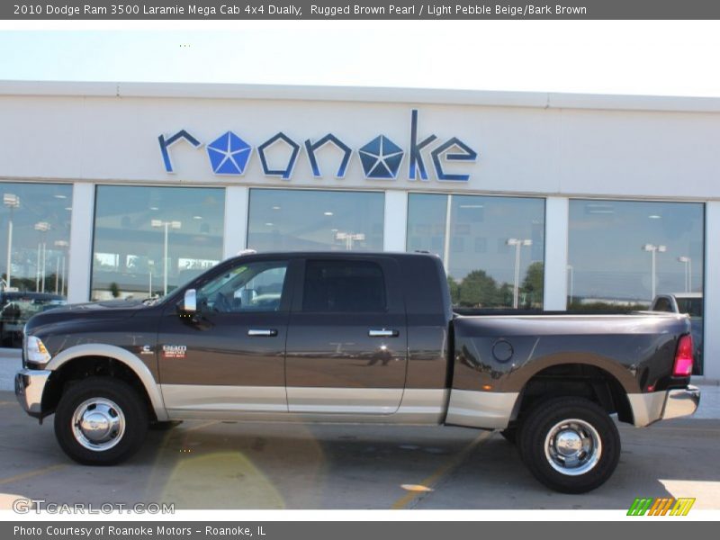 Rugged Brown Pearl / Light Pebble Beige/Bark Brown 2010 Dodge Ram 3500 Laramie Mega Cab 4x4 Dually