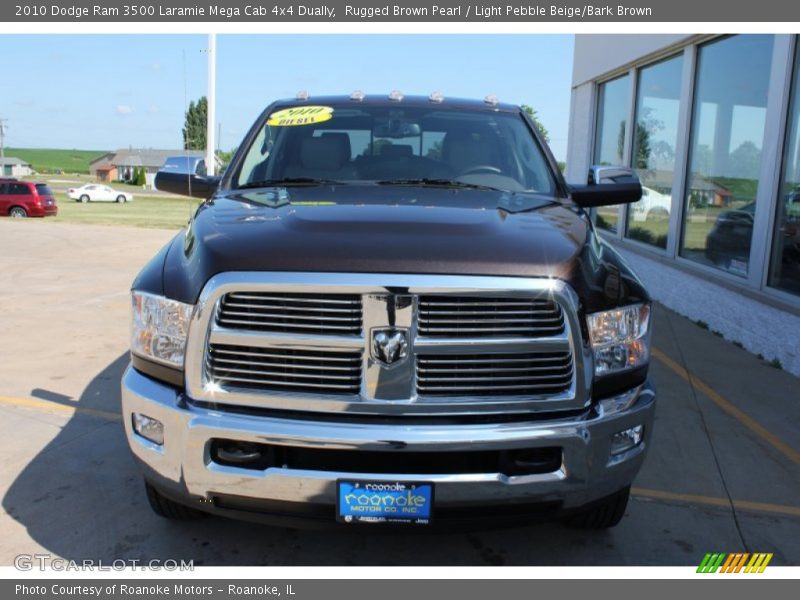 Rugged Brown Pearl / Light Pebble Beige/Bark Brown 2010 Dodge Ram 3500 Laramie Mega Cab 4x4 Dually