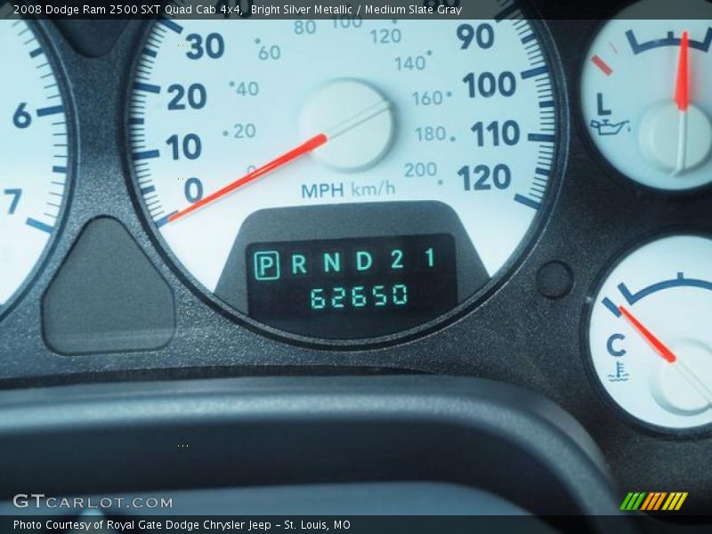 Bright Silver Metallic / Medium Slate Gray 2008 Dodge Ram 2500 SXT Quad Cab 4x4